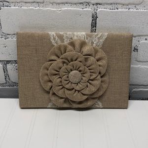 Rustic Wedding Guestbook - Burlap & Lace (New)